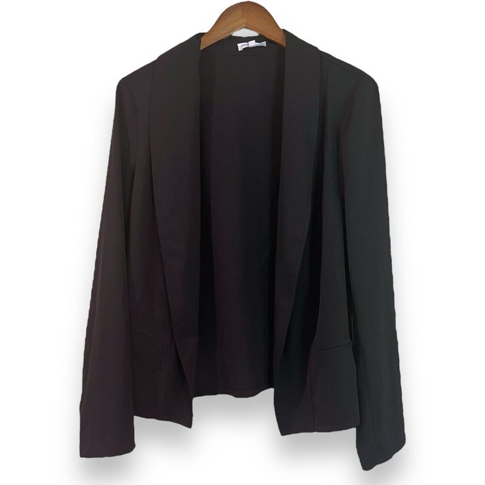 NWT Good American Drape Blazer Black Size 1 S Open Front Professional Minimalist